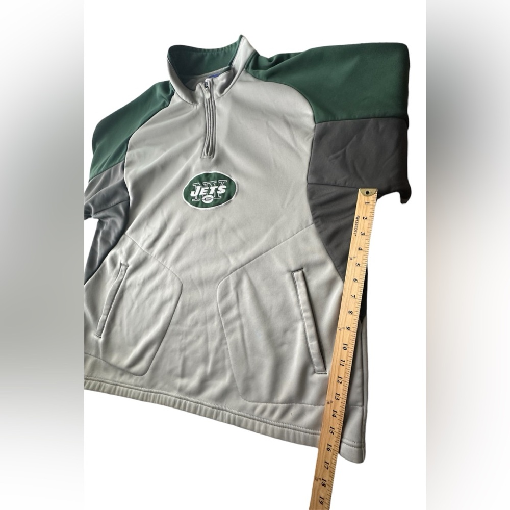 Men’s NY Jets Football NFL Team Apparel Pullover Quarter Zip XL Lined Shirt - Picture 6 of 15